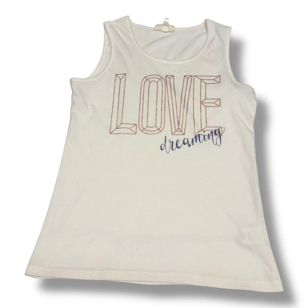 Self Esteem Girls Tank‎ Top Size M Cream Copper Love Dreaming